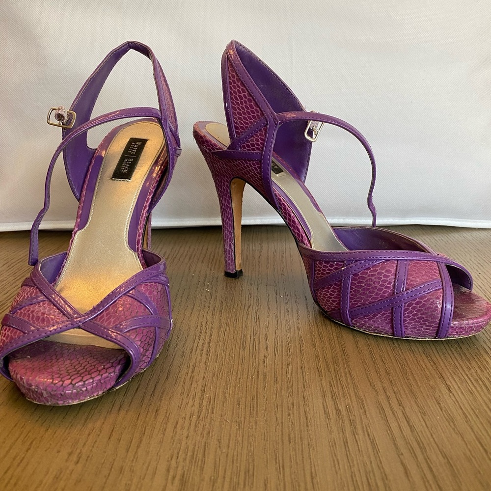 White House Black Market Faux Snakeskin Heels